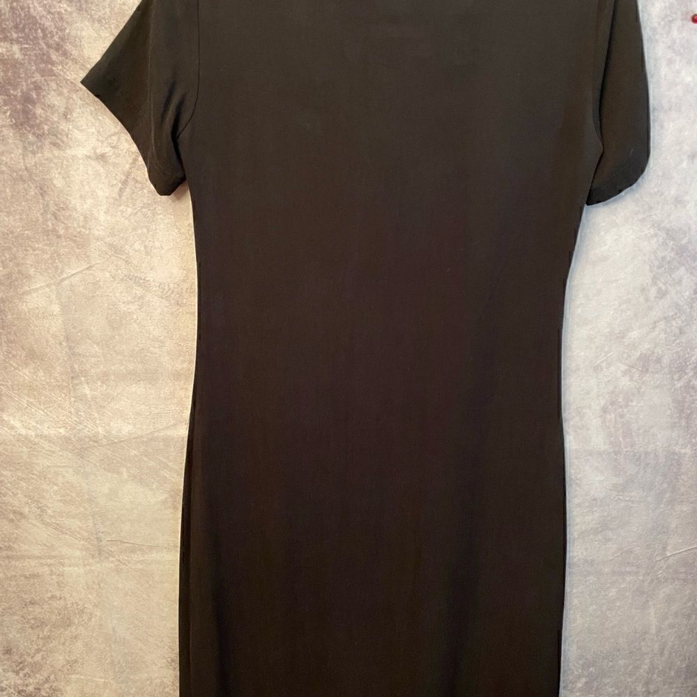 Talbots Black Button front Dress size 4 maxi work weekend peasant cottagecore - Picture 4 of 10
